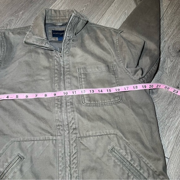 Banana Republic Utility Jacket Coat Mens Size Small Collard Olive Green Cotton - Picture 7 of 9